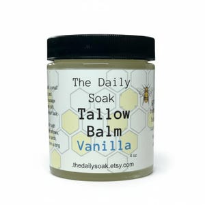 Tallow Balm with Raw Honey: Sensitive Skin Face Cream - 4oz Vanilla Bean