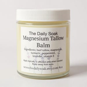 Magnesium Tallow Balm: Turmeric, Lavender & Peppermint - 4oz image 1