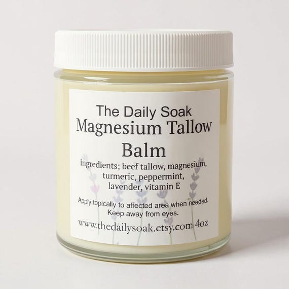 Magnesium Tallow Balm: Turmeric, Lavender & Peppermint - 4oz