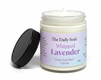Lavender Whipped Beef Tallow: Grass Fed Beef Tallow