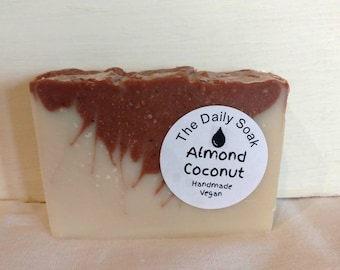 Almond coconut handmade bar soap.