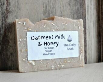 Oatmeal Milk and Honey bar soap, Natural Bar Soap, Handmade Soap.