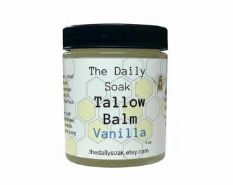 Vanilla Tallow Balm: Raw Honey & Grass-Fed Beef Moisturizer