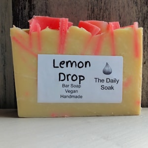 Handmade Lemon Drop soap scented with essential oils. image 1