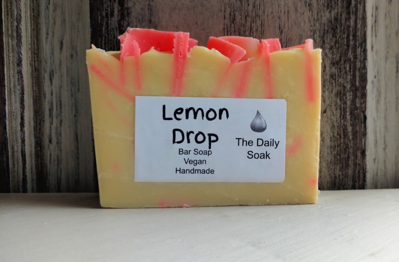 Handmade Lemon Drop soap scented with essential oils. image 1