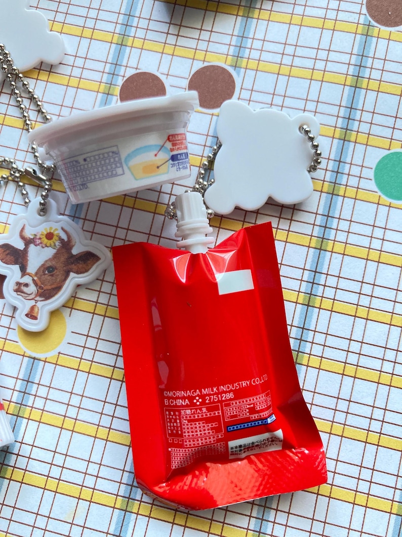 Kawaii Morinaga Milk sweetened condensed milk Miniature Charm Part.2 All 5 type set (Full Complete) Blind Box Gashapon toy from Japan image 10