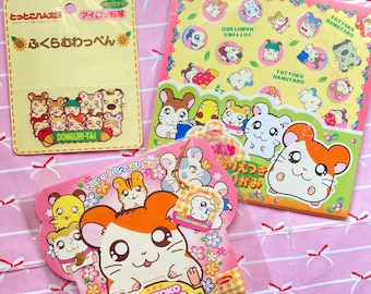 Kawaii Hamtaro Ham Ham Tottoko Hamutaro, set de anime de origami japonés con papel para colorear y parche para planchar, importado de Japón.