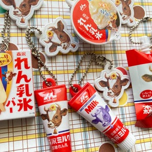 Kawaii Morinaga Milk sweetened condensed milk Miniature Charm Part.2 All 5 type set (Full Complete) Blind Box Gashapon toy from Japan image 4