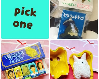 Kawaii Totoro Secret Blind Box OR Totoro enamel pin OR Whisper Of The Heart eraser set from Ghibli studio from Japan (choose one)
