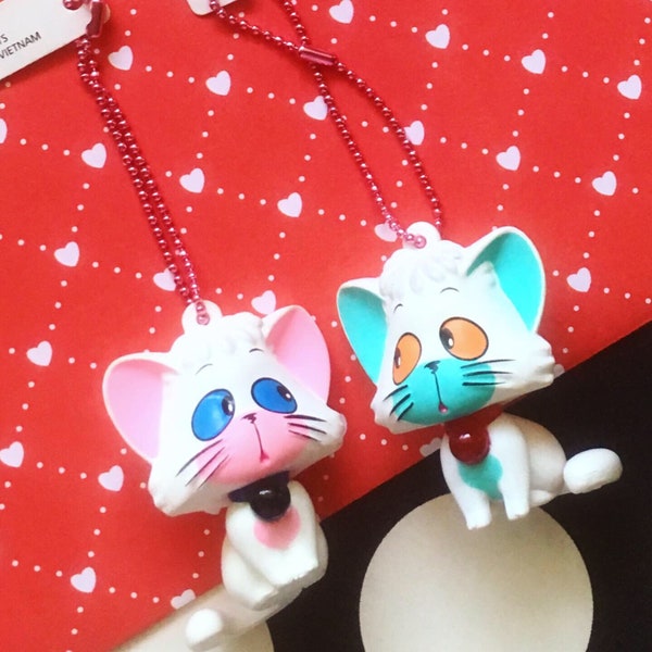 Kawaii 2 Poji & Nega from Creamy Mami, the Magical Angel anime charms / ballchains / keychains / keyrings from Japan