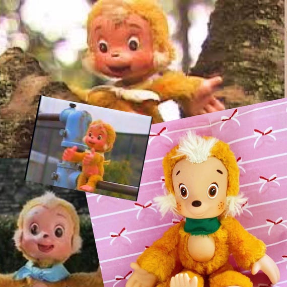 ヴィンテージ おさるのポッケ 猿のゴム製フェイスぬいぐるみ - 日本の