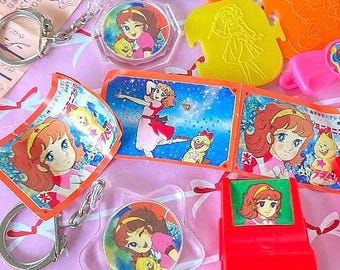 Kawaii rare set of 6 Maho Shojo LALABEL Le monde enchante de lalabel Japanese vintage Magical Girl anime Gachapon toys 1980s