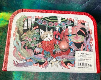 Kawaii Higuchi Yuko Holbein YH-PT Higuchi Yuuko Red Paper Trunk Cat whimsical illustration anthropomorphized character from Japan