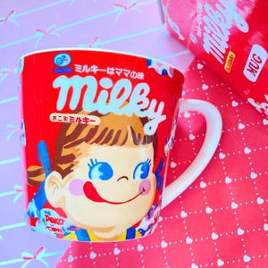 Kawaii Milky Peko chan Fujiya ceramic mug from Japan