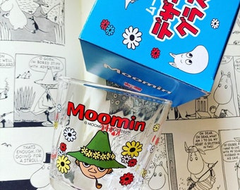 SALE Kawaii Snufkin ( Moomin ) glass with original packaging from Japan vintage for your collection