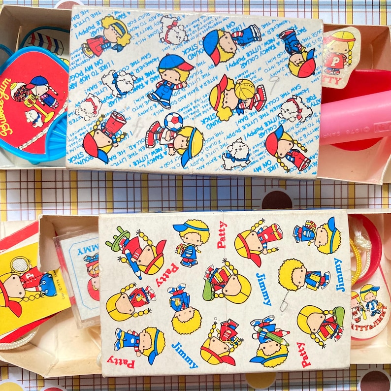 Patty Rope Kawaii Sanrio Patty & Jimmy 1976 Vintage Charm Toy Set Morinaga Caramel ...