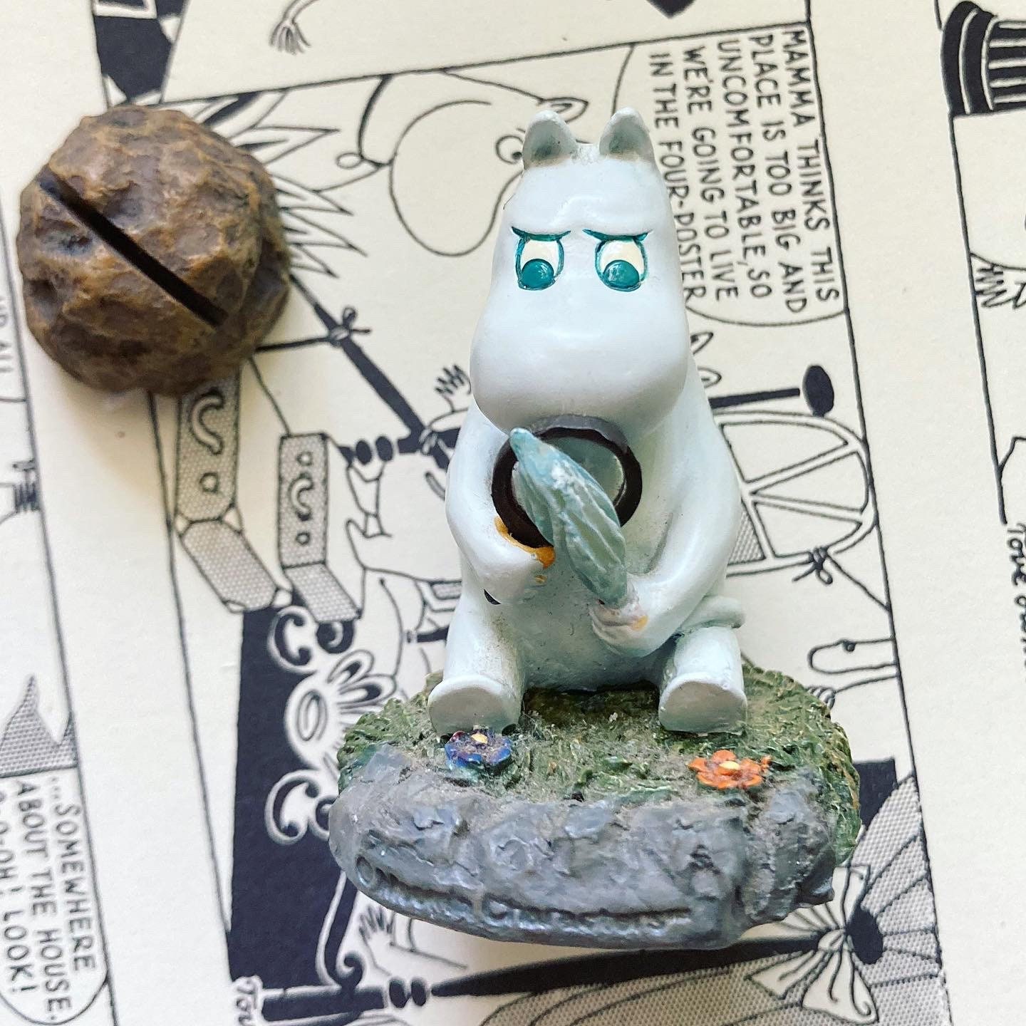 Kawaii Moomin resin figure / figurine toy by Muumi Peikko from Japan