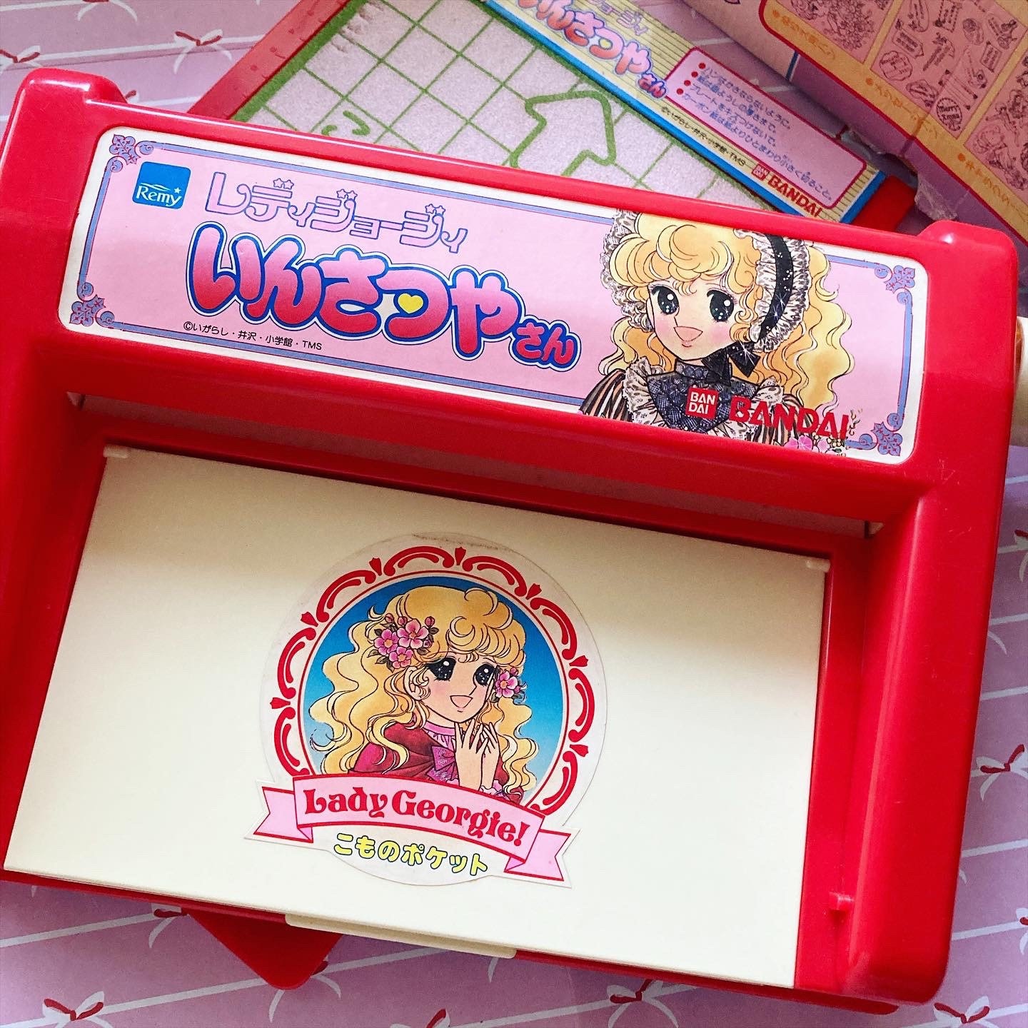 Lady ie♡オルゴールバンダイ 1983年 Kawaii Rare Lady Georgie Drawing Transfer Toy Set Vintage Big Eye