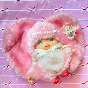 Kawaii Nemurin Pinky Magical stuffed plush plushie toy vinyl face doll from Japan 1980s rare finds original vintage retro