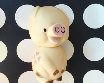 Kawaii Japan vintage Piggy Bank From Mitzubishi mascot figure rubber doll / soft vinyl toy / Sofubi from Japan