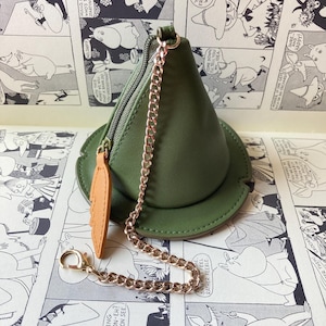 Kawaii ( Moomin ) rare Snufkin hat shaped coin purse small pouch bag with chain from Japan for your collection