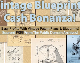 How to make money online - sell vintage patent blueprints on Etsy for a great passive income!