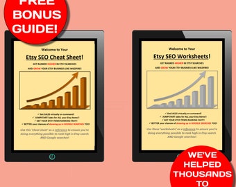Etsy SEO Guide plus free Worksheets! Help with your Etsy SEO, How to Optimize Your Etsy Shop, Step by Step Checklist!