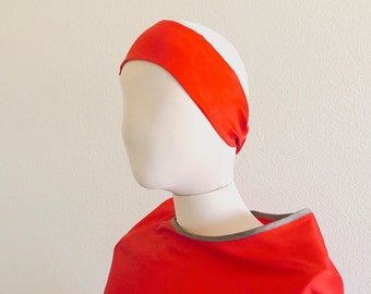 Red silk headband, red headband, hair wrap, head band, stretchy headband, thin headband, one of a kind, comfy headband, hairband for women