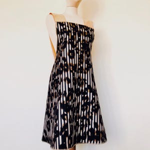 Brown apron dress, cotton dress, floral dress, jumper dress, pinafore dress, midi dress, cross back apron, overall dress, wrap dress, slip