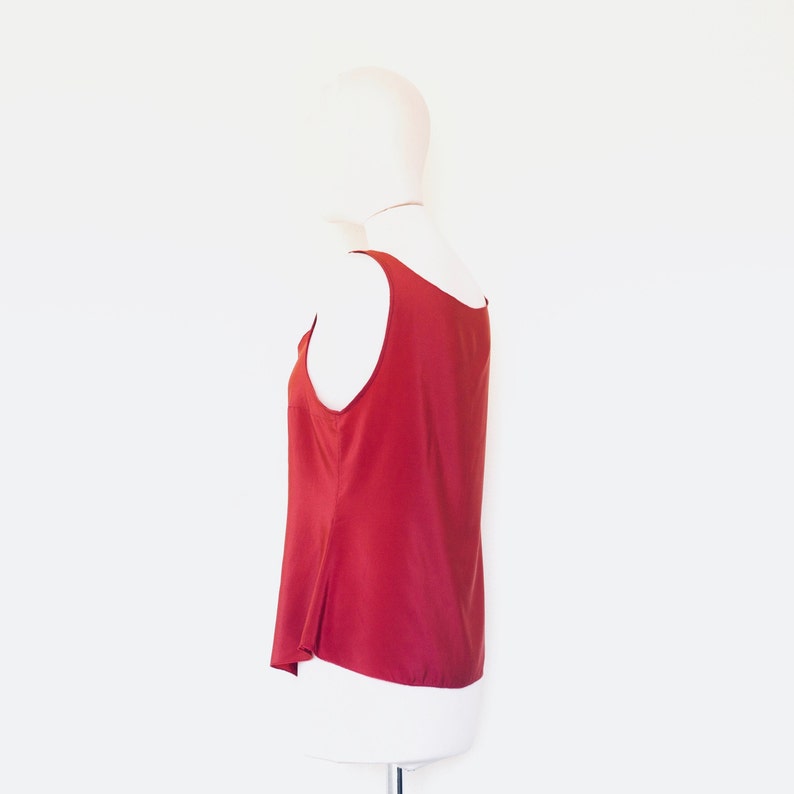 Dark Red Silk Top, Red Blouse, Silk Top, One of a Kind, Silk Shirt ...