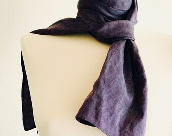 Purple silk scarf, 100 silk shantung, double sided scarf, violet scarf, lilac scarf, lavender scarf, one of a kind, purple scarf, handmade