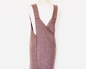 Brown apron dress, wool dress, brown dress, plaid dress, pinafore dress, jumper dress, overall dress, winter dress, cross back apron