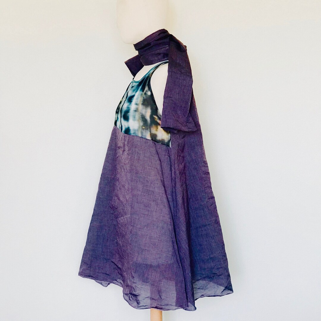 Vestito viola, taffetà seta, vestito di seta, vestito elegante