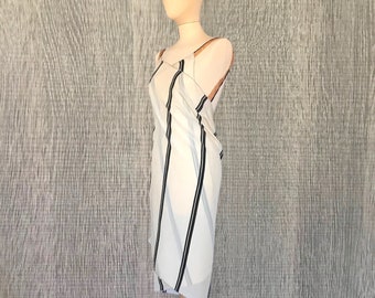 Black and white beach sarong, white silk dress, chiffon dress, pareo sarong, white summer dress, one of a kind, pareo sarong, sheer summer