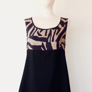 Black and brown dress,  black dress, silk dress, elegant dress, shift dress, summer dress, slip dress, evening gown, retro dress, elegant