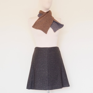 Brown wool skirt, brown skirt, mini skirt, black skirt, winter skirt, handmade skirt, short skirt, mini skirt, a line skirt, plaid skirt