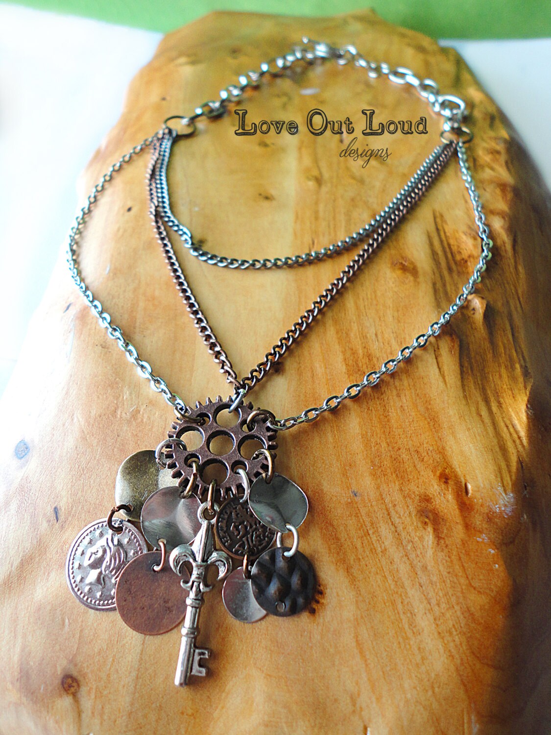 Unisex Steampunk Simple Design Handmade Lots Gears Dangle Pendant Necklace Unisex Steampunk Simple Design Handmade Lots Gears Dangle Pendant Necklace