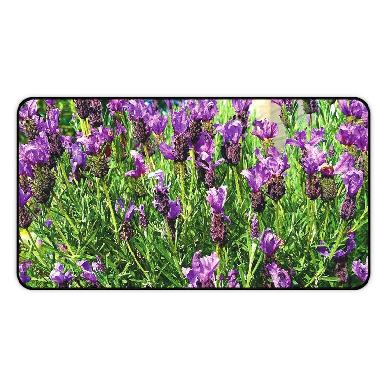 Floral Lavender Neoprene Desk Mat, Non-Slip image 3