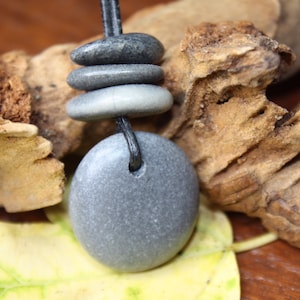 Beach stone necklace, Lake Superior rock necklace, river rock necklace, beach pebble, Zen, cairn necklace, Minnesota rock jewelry
