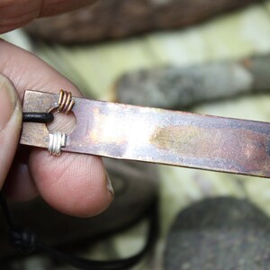 Copper and Sterling Silver Reticulation Necklace, Silver Necklace, Moon ...