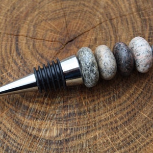 Wine bottle stopper, Lake Superior rock wine bottle stopper, rock cairn, stacked basalt stone wine bottle topper, river rock,  Zen, yoga