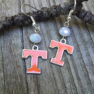 Tennessee Volunteers Earrings, Orange TN Charm, Vols Jewelry