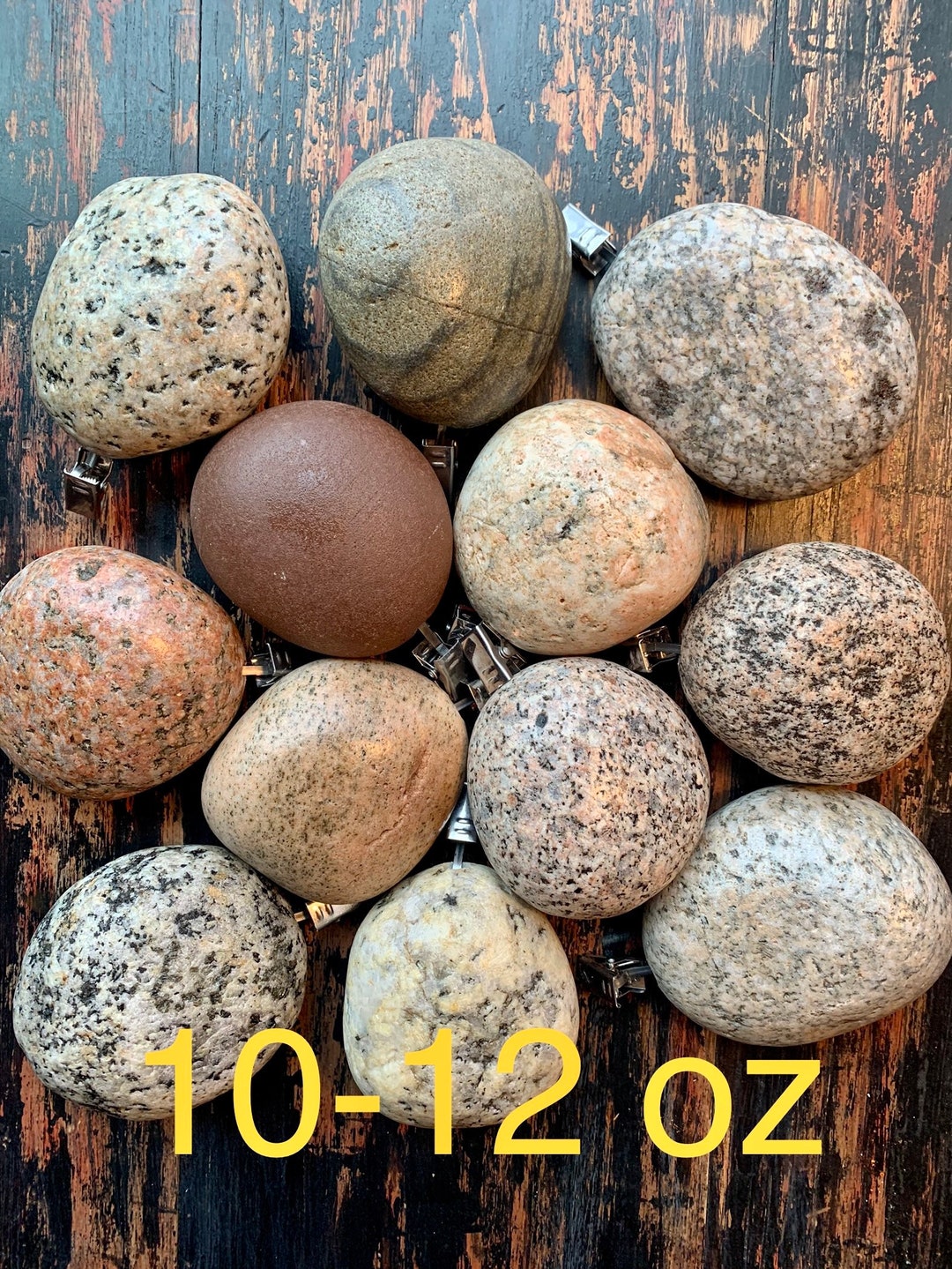 Outdoor Curtain Weights, SET OF 12 Heavy 10 12 Oz, Lake Superior Rock