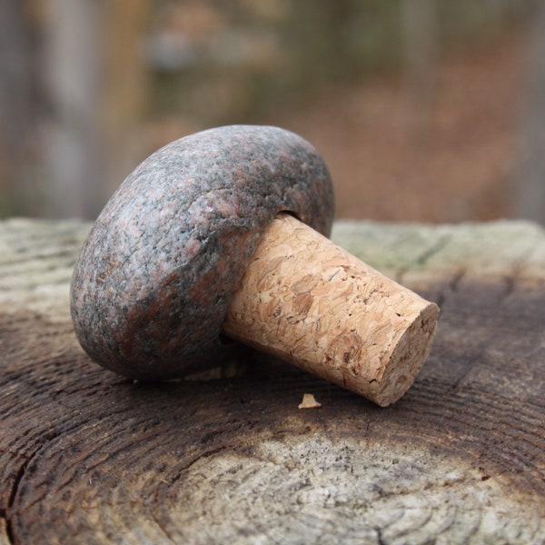 Wine bottle stopper, Lake Superior rock wine bottle stopper, rock lover, wine lover, cork