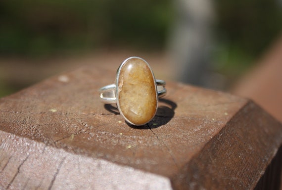 Lake Superior Stone Ring, 7 1/2 Sterling Silver Stone Ring, North Shore  Rocks, Sterling and Stone, Natural Stone Ring 