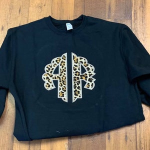 Girls Cheetah Monogram Applique Sweatshirt image 5