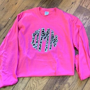 Girls Cheetah Monogram Applique Sweatshirt image 4