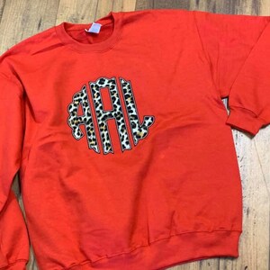 Girls Cheetah Monogram Applique Sweatshirt image 6