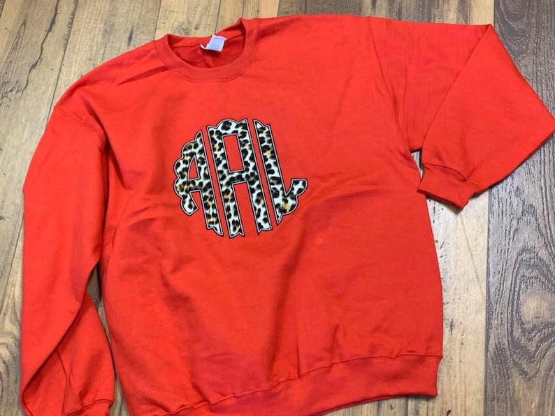 Girls Cheetah Monogram Applique Sweatshirt image 6