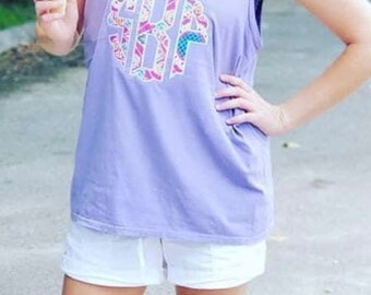 Monogrammed Fabric Appliqué Tank Top